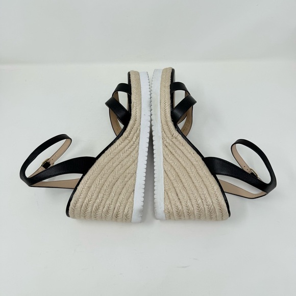 New Stuart Weitzman Catlina Espadrille Wedge Sandal Black Sz 9.5 - Picture 11 of 13
